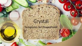 Presentation with organic cooking - PPT theme enhanced with slice of a whole wheat background and a coral colored foreground