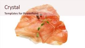  Presentation with thyme - Slide deck with slice of air dried ham background and a lemonade colored foreground