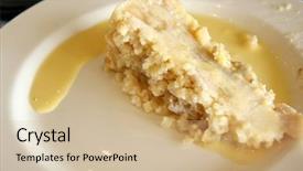  Presentation with few apple crumbs - Beautiful presentation featuring slice of apple crumble backdrop and a soft green colored foreground