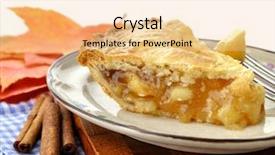  Presentation with fall - Slide deck having slice of apple pie background and a lemonade colored foreground