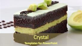  Presentation with avocado - Slides having slice of avocado chocolate cake background and a tawny brown colored foreground