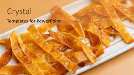  Presentation with dry fish - Slides featuring slice-of-baked-dry-fish background and a yellow colored foreground