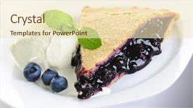 Presentation with ice cream - Colorful theme enhanced with slice of blueberry pie backdrop and a lemonade colored foreground