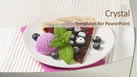  Presentation with white plate - PPT layouts consisting of slice of blueberry tart background and a lemonade colored foreground