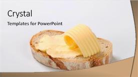  Presentation with butter - Cool new slide deck with slice of bread with butter backdrop and a white colored foreground