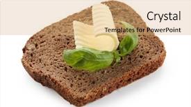  Presentation with butter - Colorful presentation theme enhanced with slice of bread with butter backdrop and a coral colored foreground