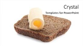  Presentation with butter - Beautiful theme featuring slice of bread with butter backdrop and a white colored foreground
