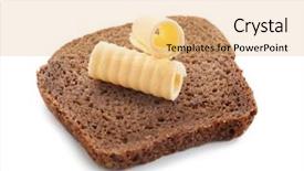 Presentation with butter - PPT layouts having slice of bread with butter background and a coral colored foreground