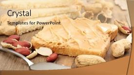  Presentation with peanut butter and jelly - Slides with slice of bread with creamy background and a  colored foreground