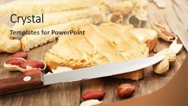  Presentation with peanut butter healthy spread - Cool new presentation theme with slice of bread with creamy backdrop and a  colored foreground
