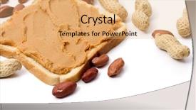  Presentation with peanut butter healthy spread - Slides enhanced with slice of bread with peanut background and a coral colored foreground