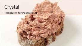  Presentation with liver - Colorful presentation enhanced with slice of brown bread with liver pate backdrop and a coral colored foreground