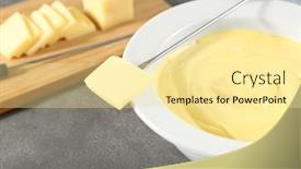  Presentation with cheese - Theme consisting of slice-of-cheese-and-fondue background and a blonde colored foreground