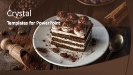  Presentation with tiramisu - Slide set consisting of slice-of-chocolate-cake background and a tawny brown colored foreground