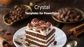  Presentation with tiramisu - Beautiful slide deck featuring slice-of-chocolate-cake backdrop and a wine colored foreground