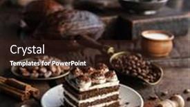  Presentation with tiramisu - Cool new presentation theme with slice-of-chocolate-cake backdrop and a wine colored foreground