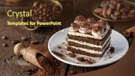  Presentation with tiramisu - Colorful presentation theme enhanced with slice-of-chocolate-cake backdrop and a tawny brown colored foreground