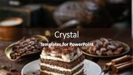  Presentation with tiramisu - Slides enhanced with slice-of-chocolate-cake background and a wine colored foreground