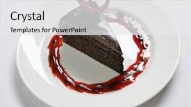 Presentation with chocolate dessert - Slides consisting of slice-of-chocolate-cake background and a white colored foreground