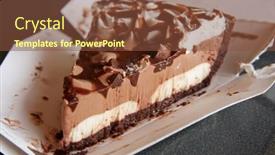  Presentation with food packaging - Cool new presentation with slice-of-chocolate-pudding-pie backdrop and a tawny brown colored foreground