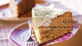  Presentation with classic - Beautiful PPT theme featuring slice-of-classic-cake backdrop and a coral colored foreground