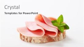  Presentation with yellow bread cake - Colorful presentation design enhanced with slice of continental bread backdrop and a pink colored foreground