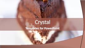  Presentation with chocolate dessert - Cool new PPT layouts with slice of delicious chocolate cake backdrop and a red colored foreground