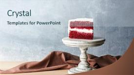  Presentation with cake - PPT layouts consisting of slice of delicious red velvet background and a sky blue colored foreground