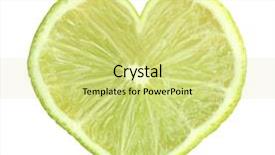  Presentation with shape heart - PPT layouts having slice of fresh lime background and a yellow colored foreground