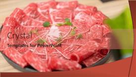  Presentation with beef - PPT layouts enhanced with slice-of-fresh-raw-beef background and a coral colored foreground