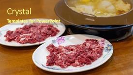  Presentation with taiwan - Presentation theme enhanced with slice-of-fresh-raw-beef background and a tawny brown colored foreground