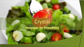  Presentation with tomato - Beautiful PPT theme featuring slice-of-fresh-tomato-impaled backdrop and a tawny brown colored foreground