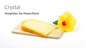  Presentation with hibiscus flower - Slide deck consisting of slice-of-gouda-cheese background and a white colored foreground