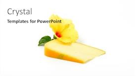  Presentation with hibiscus flower - Theme consisting of slice-of-gouda-cheese background and a white colored foreground