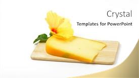  Presentation with hibiscus flower - Beautiful PPT theme featuring slice-of-gouda-cheese backdrop and a white colored foreground