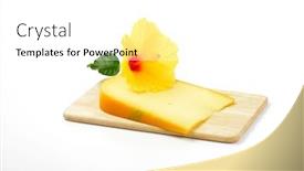  Presentation with hibiscus flower - Slides having slice-of-gouda-cheese background and a white colored foreground