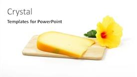  Presentation with hibiscus flower - Amazing PPT layouts having slice-of-gouda-cheese backdrop and a white colored foreground