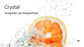  Presentation with pure splash water - Amazing theme having slice of grapefruit in water backdrop and a white colored foreground