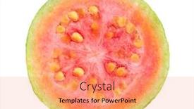  Presentation with guava - Amazing presentation theme having slice-of-guava-isolated backdrop and a coral colored foreground