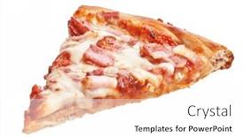  Presentation with bacon - Presentation with slice-of-italian-bacon-pizza and a white colored foreground