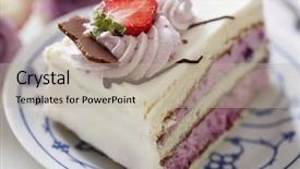  Presentation with cake - Beautiful theme featuring slice of layered cake backdrop and a mint green colored foreground