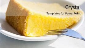  Presentation with lemon - Audience pleasing theme consisting of slice of lemon butter cake backdrop and a lemonade colored foreground