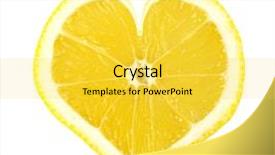  Presentation with shape heart - Slide deck enhanced with slice of lemon in heart background and a  colored foreground