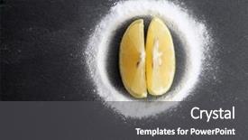  Presentation with baking soda - Colorful PPT layouts enhanced with slice of lemon in the middle of baking soda powder backdrop and a dark gray colored foreground