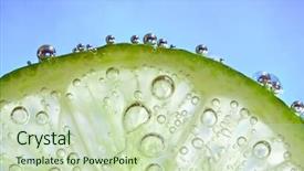  Presentation with lime - Cool new presentation theme with slice of lime with bubbles backdrop and a soft green colored foreground