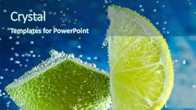  Presentation with lime - Slide deck having slice of lime with bubbles background and a ocean colored foreground