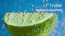  Presentation with lime cider - Presentation theme with slice of lime with bubbles background and a teal colored foreground