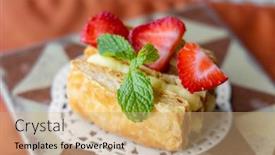  Presentation with strawberry - PPT theme consisting of slice-of-napoleon-cake background and a  colored foreground