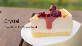  Presentation with new york - Beautiful slides featuring slice of new york cheesecake backdrop and a coral colored foreground