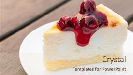  Presentation with new york university - Theme enhanced with slice of new york cheesecake background and a lemonade colored foreground